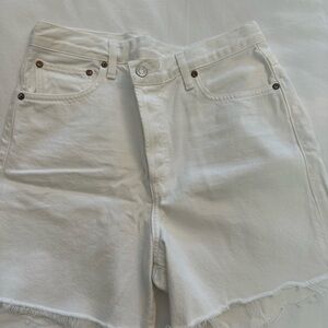 AGOLDE white denim shorts size 26